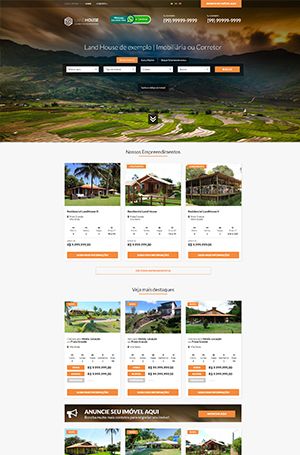tela inicial de um site imobiliário
